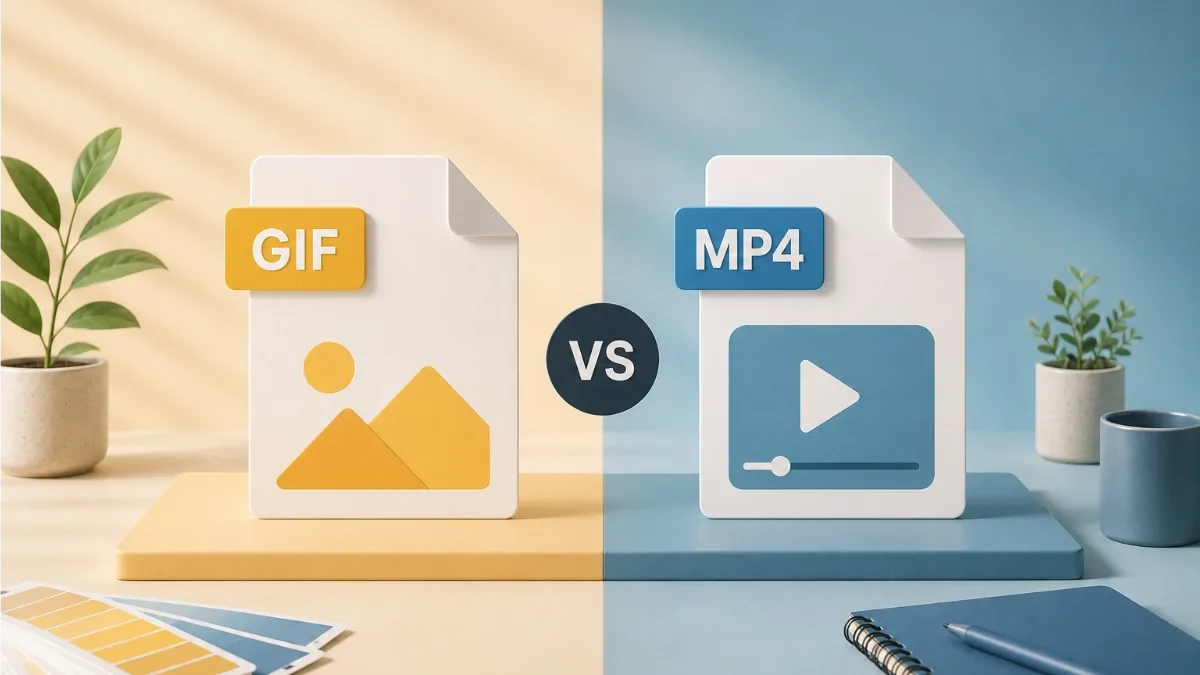 Illustration comparing the GIF and MP4 formats